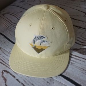 Pink Dolphin Hat Yellow w/ Brown Leather Strap